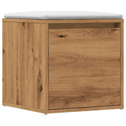 Storage box with drawer 40.5x40x40 cm treated wood artisanal oak