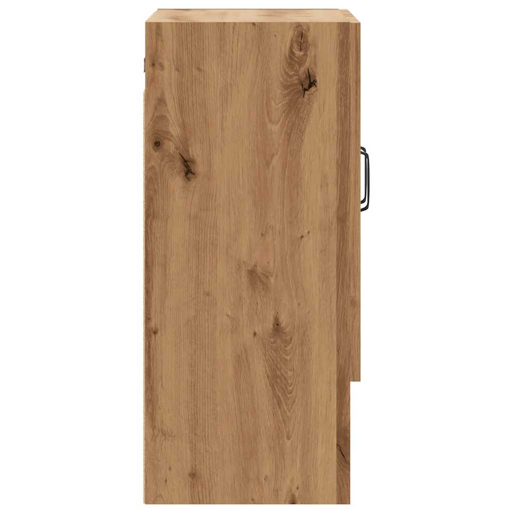 Wandkast 60x31x70 cm bewerkt hout artisanaal eikenkleur