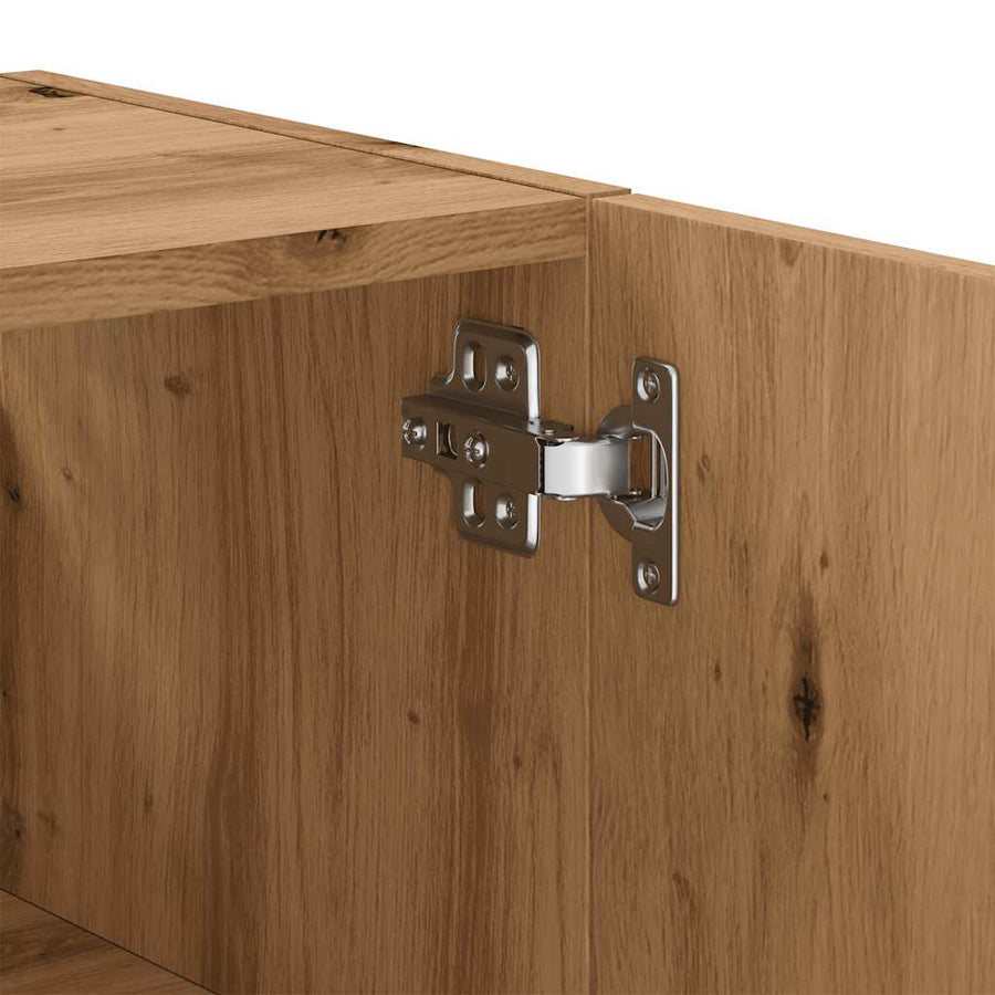 Wandkast 60x31x60 cm bewerkt hout artisanaal eikenkleurig