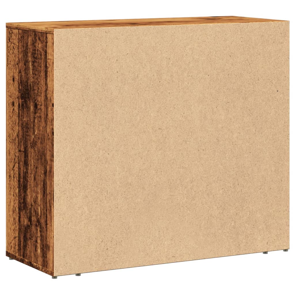 Dressoir 80x33x70 cm bewerkt hout oud houtkleurig