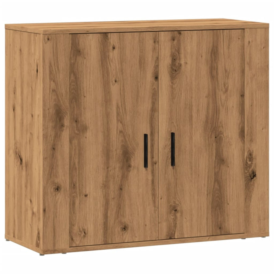 Dressoir 80x33x70 cm bewerkt hout artisanaal eikenkleurig
