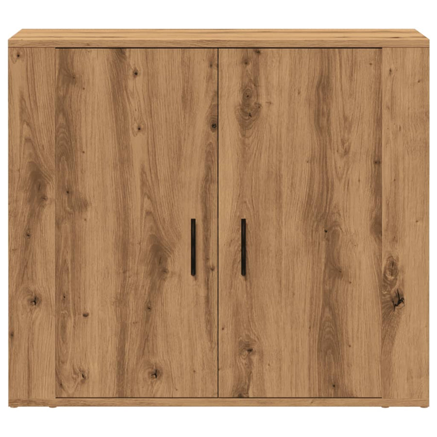 Dressoir 80x33x70 cm bewerkt hout artisanaal eikenkleurig