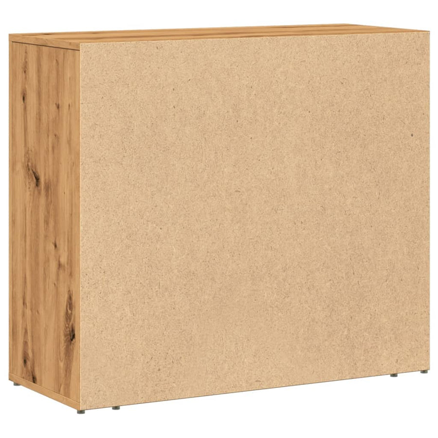 Dressoir 80x33x70 cm bewerkt hout artisanaal eikenkleurig