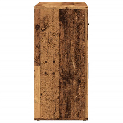 Dressoir 80x33x70 cm bewerkt hout oud houtkleurig