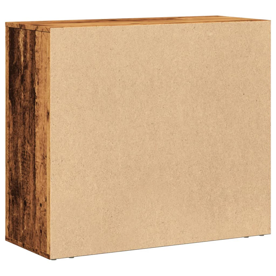 Dressoir 80x33x70 cm bewerkt hout oud houtkleurig