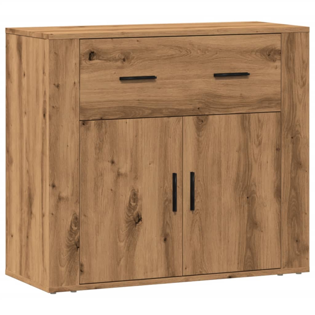 Dressoir 80x33x70 cm bewerkt hout artisanaal eikenkleurig