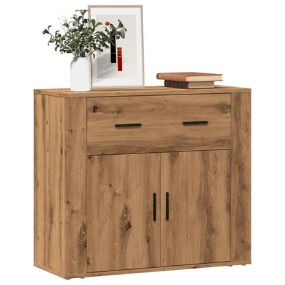 Dressoir 80x33x70 cm bewerkt hout artisanaal eikenkleurig