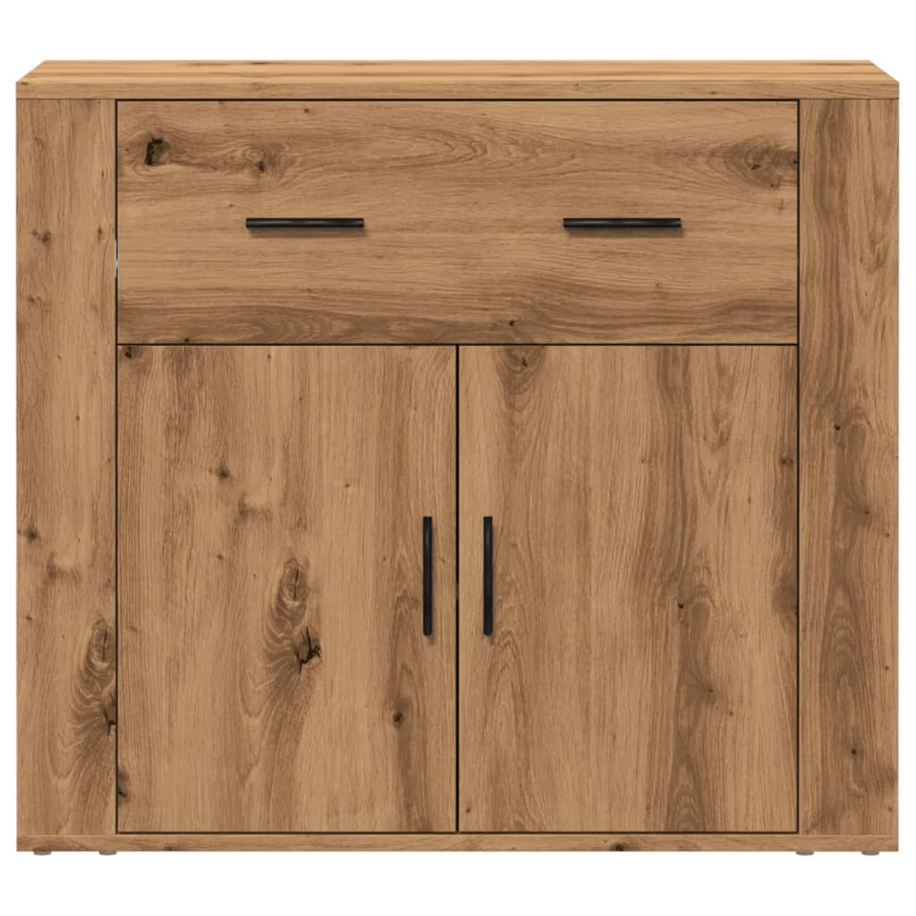 Dressoir 80x33x70 cm bewerkt hout artisanaal eikenkleurig