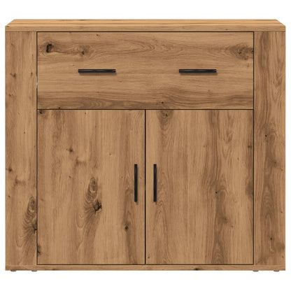 Dressoir 80x33x70 cm bewerkt hout artisanaal eikenkleurig