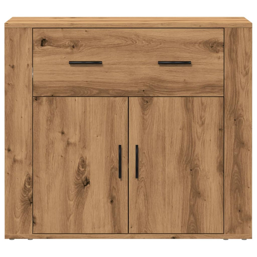 Dressoir 80x33x70 cm bewerkt hout artisanaal eikenkleurig