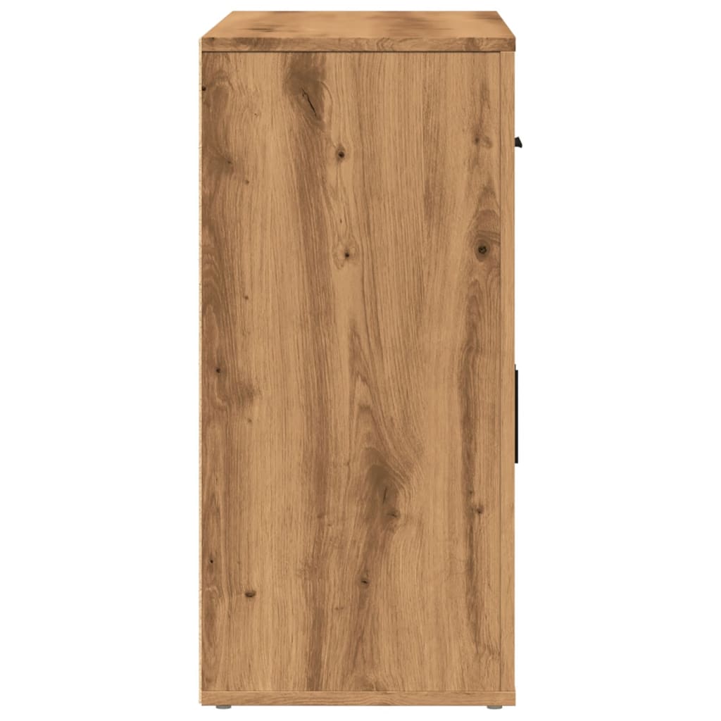 Dressoir 80x33x70 cm bewerkt hout artisanaal eikenkleurig