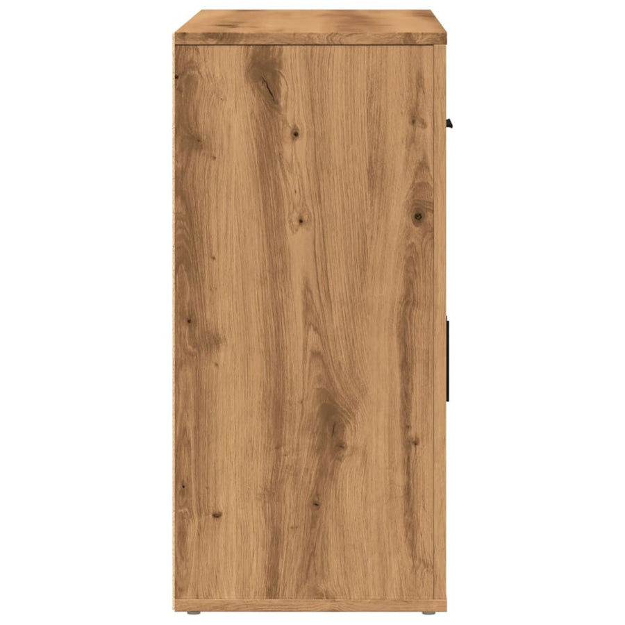 Dressoir 80x33x70 cm bewerkt hout artisanaal eikenkleurig