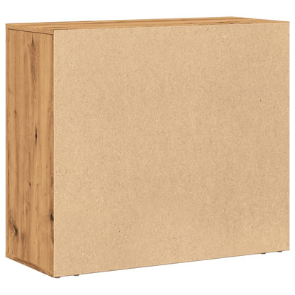 Dressoir 80x33x70 cm bewerkt hout artisanaal eikenkleurig