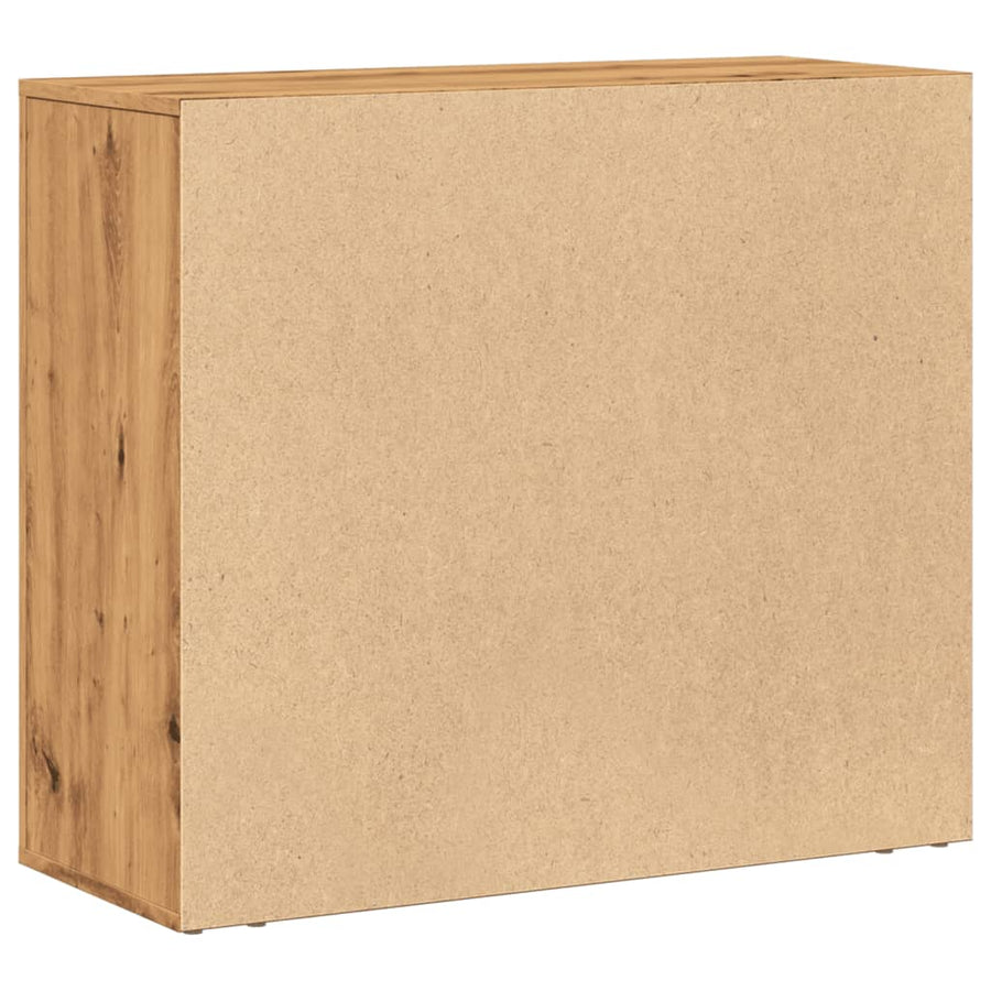 Dressoir 80x33x70 cm bewerkt hout artisanaal eikenkleurig