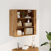 Wandkast 80x33x80 cm bewerkt hout eikenkleur