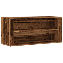 Schoenenbank 100x35x45 cm bewerkt hout oud houtkleurig