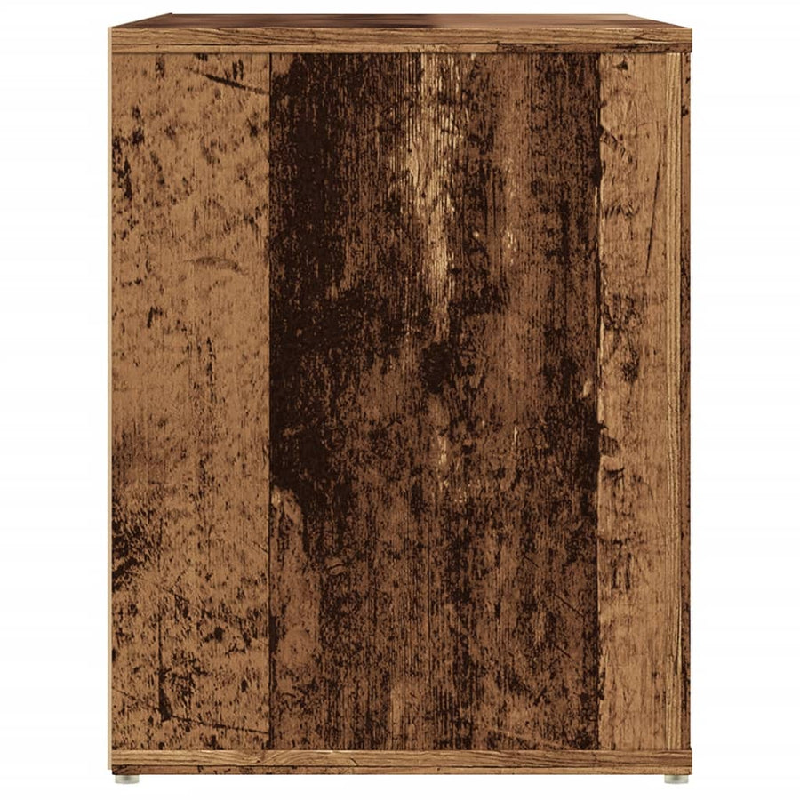 Schoenenbank 100x35x45 cm bewerkt hout oud houtkleurig