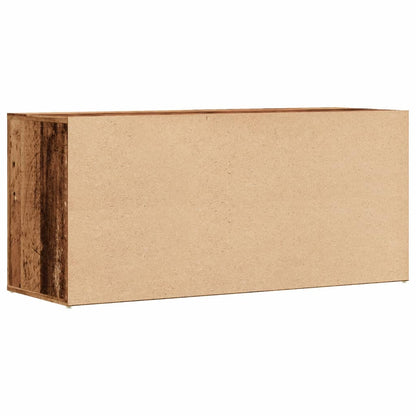 Schoenenbank 100x35x45 cm bewerkt hout oud houtkleurig