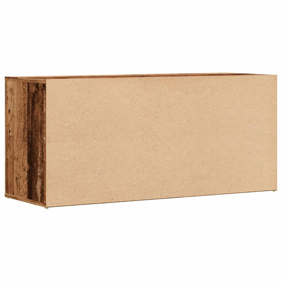 Schoenenbank 100x35x45 cm bewerkt hout oud houtkleurig