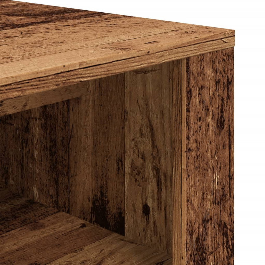 Schoenenbank 100x35x45 cm bewerkt hout oud houtkleurig