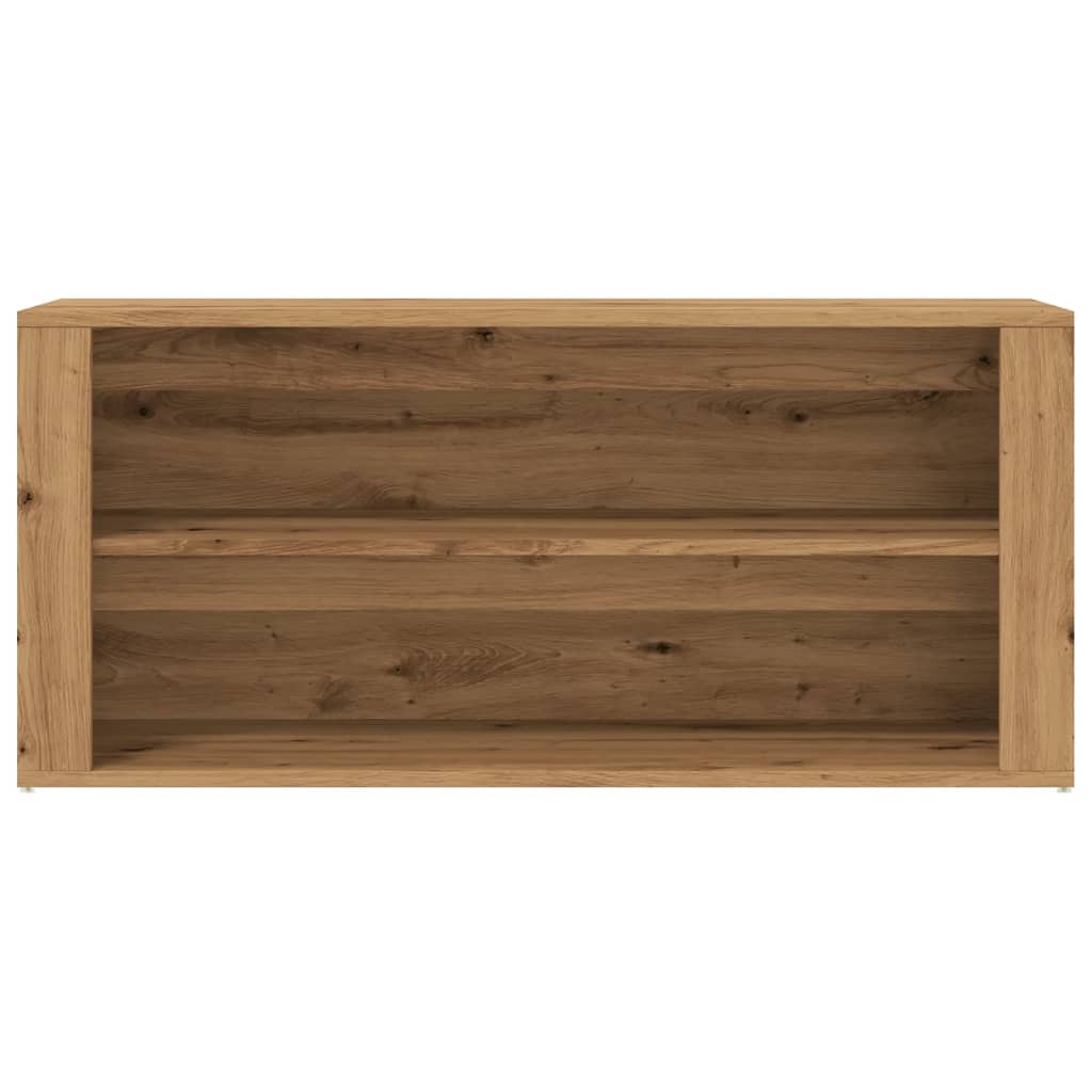 Schoenenbankje 100x35x45 cm bewerkt hout artisanaal eikenkleur