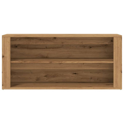 Schoenenbankje 100x35x45 cm bewerkt hout artisanaal eikenkleur