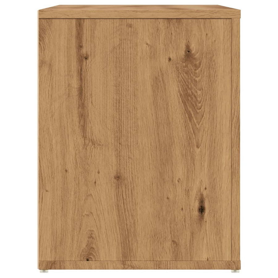 Schoenenbankje 100x35x45 cm bewerkt hout artisanaal eikenkleur