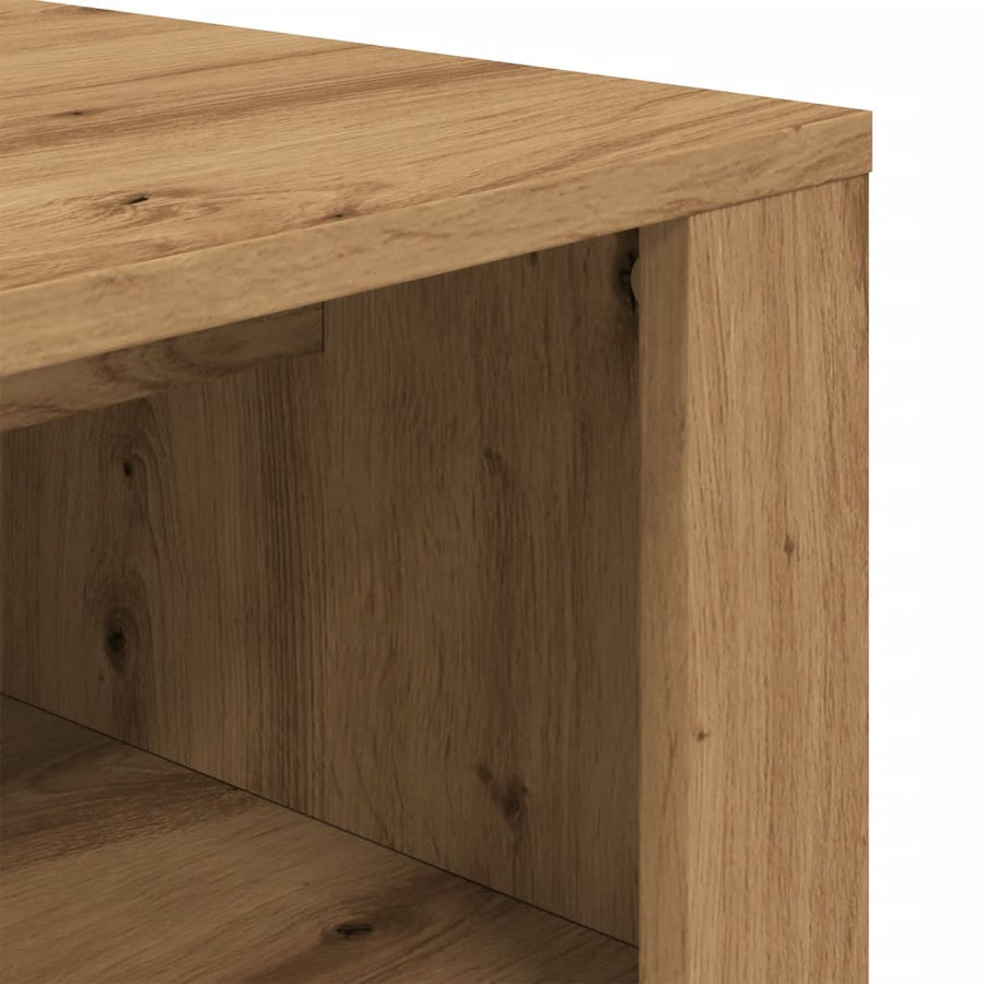 Schoenenbankje 100x35x45 cm bewerkt hout artisanaal eikenkleur