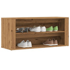 Schoenenbankje 100x35x45 cm bewerkt hout eikenkleur