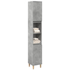 Badkamerkast 30x30x190 cm bewerkt hout betongrijs