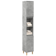 Badkamerkast 30x30x190 cm bewerkt hout betongrijs