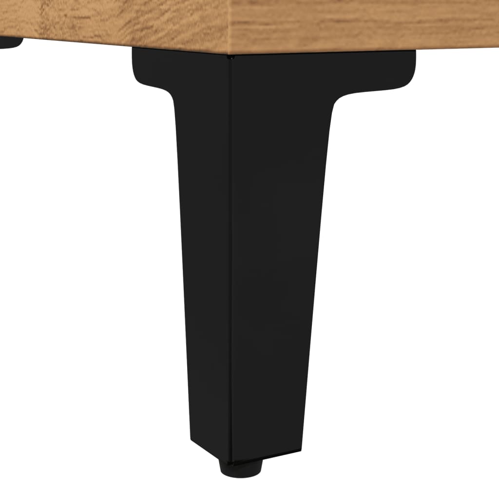 Badkamerkast 30x30x190 cm bewerkt hout artisanaal eikenkleurig