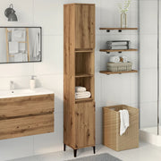 Bathroom cabinet 30x30x190 cm engineered wood artisanal oak effect