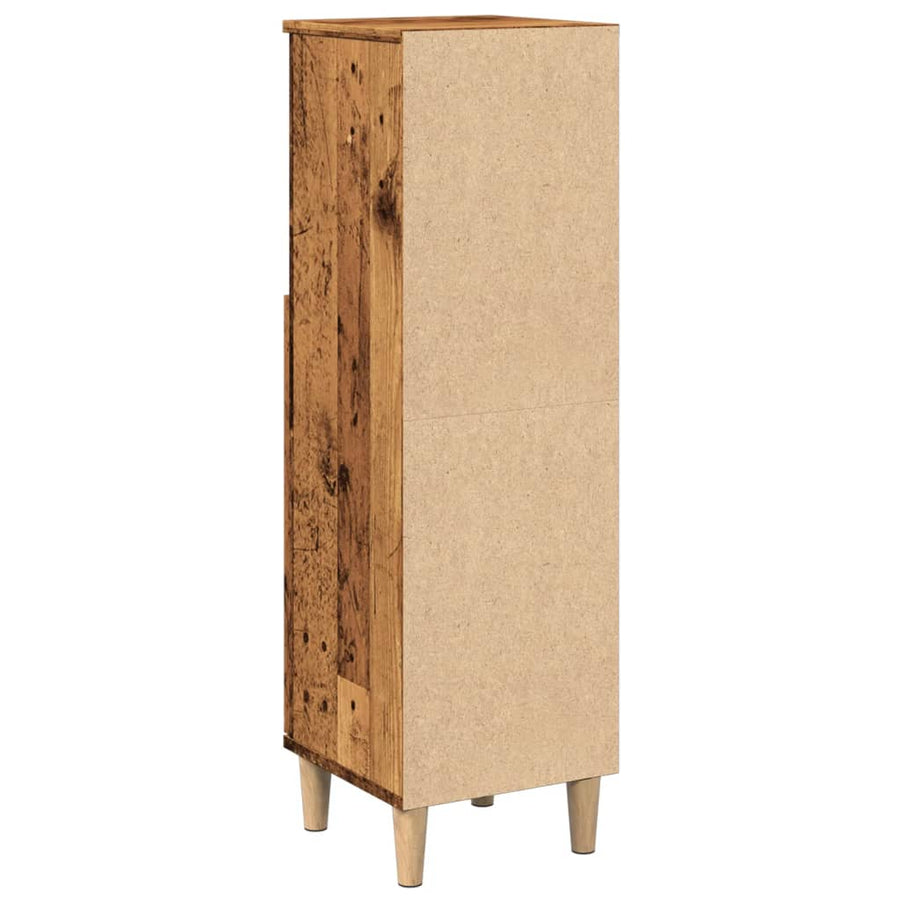 Badkamerkast 30x30x100 cm bewerkt hout oud houtkleurig