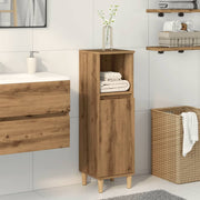 Badkamerkast 30x30x100 cm bewerkt hout eikenkleurig