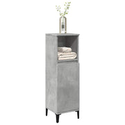 Bathroom cabinet 30x30x100 cm treated wood concrete gray