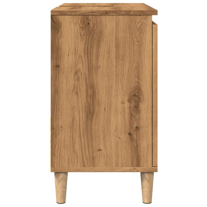 Wastafelkast 65x33x60 cm bewerkt hout artisanaal eikenkleurig