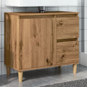 Wastafelkast 65x33x60 cm bewerkt hout eikenkleurig