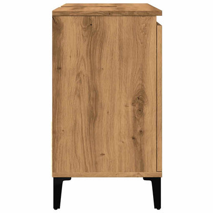 Wastafelkast 65X33X60 Cm Bewerkt Hout Artisanaal Eikenkleurig