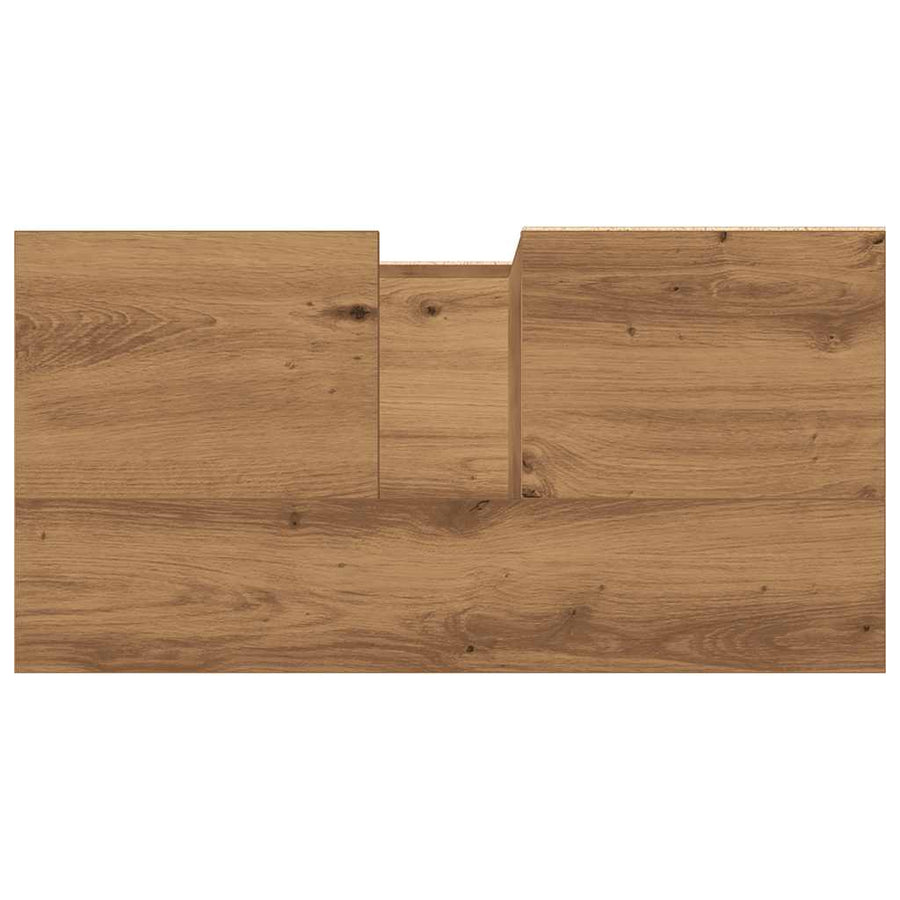 Wastafelkast 65X33X60 Cm Bewerkt Hout Artisanaal Eikenkleurig