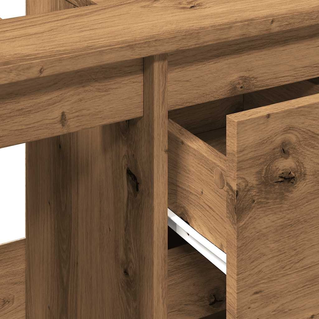 Wastafelkast 65X33X60 Cm Bewerkt Hout Artisanaal Eikenkleurig