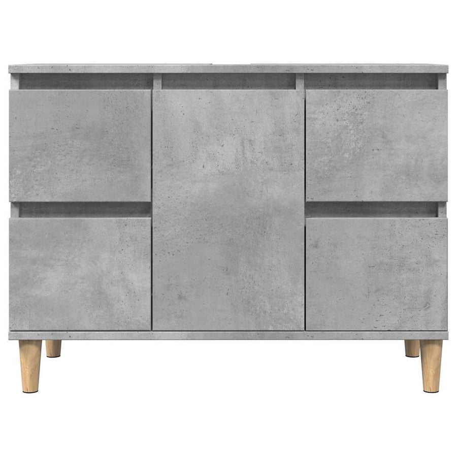 Wastafelkast 80x33x60 cm bewerkt hout betongrijs