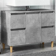 Bathroom Cabinet 80x33x60 cm Engineered Wood Concrete Grey