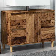 Vanity unit 80x33x60 cm distressed wood old wood colour