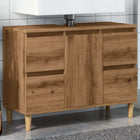Wastafelkast 80x33x60 cm bewerkt hout eikenkleur