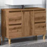 Bathroom cabinet 80x33x60 cm engineered wood artisan oak color
