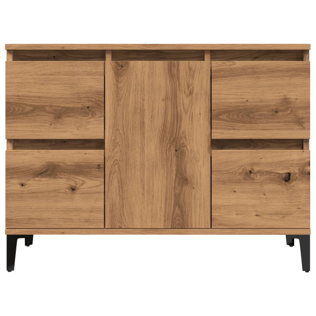 Wastafelkast 80x33x60 cm bewerkt hout artisanaal eikenkleur