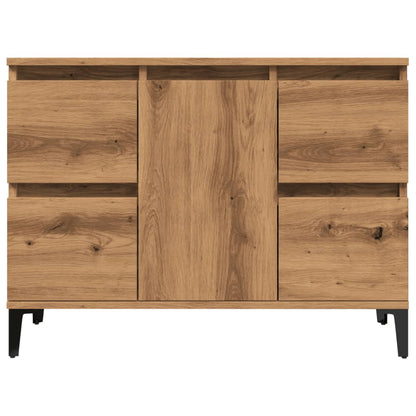 Wastafelkast 80x33x60 cm bewerkt hout artisanaal eikenkleur