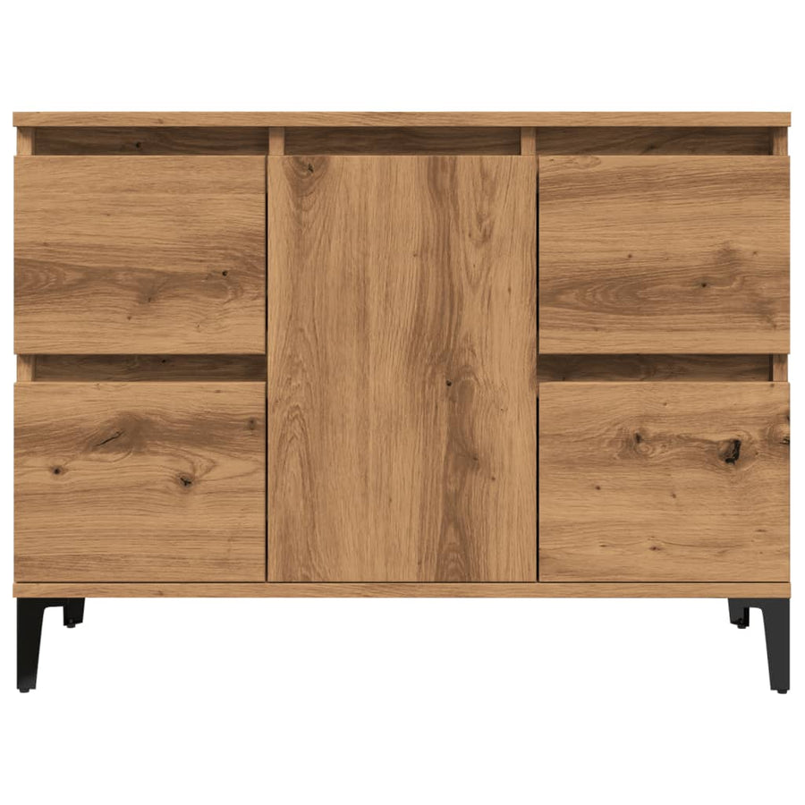 Wastafelkast 80x33x60 cm bewerkt hout artisanaal eikenkleur