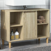 Badkamerkast 80x33x60 cm bewerkt hout sonoma eiken